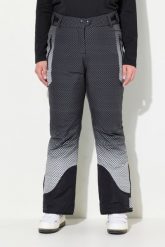 Damskie Spodnie narciarskie wodoodporne kropki paski na rzep. Czarne spodnie snowboardowe damskie Ulla Popken, plus size, bez wzorów, z elastanu, sportowe, narciarskie. Za 639.99 zł.