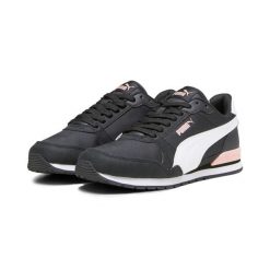 Buty do chodzenia damskie Puma ST Runner v3 NL Black White. Białe obuwie sportowe damskie Puma, bez wzorów, z materiału, trekkingowe. Za 199.99 zł.