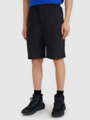 Spodenki casual męskie 4F 4FWSS25TSHOM527. Czarne krótkie spodenki sportowe męskie 4f, m, bez wzorów, z bawełny, trekkingowe. Za 90.99 zł.