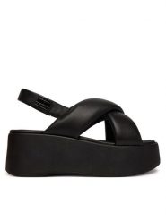 Tommy Jeans Sandały Padded Strap Wedge Sandals EN0EN02946 Czarny. Czarne sandały damskie Tommy Jeans, bez wzorów, z jeansu, bez obcasa, na koturnie, bez zapięcia. Za 449.99 zł.