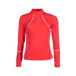 Damska koszulka jeździecka z długim rękawem HKM Selection Aruba. Czerwone t-shirty damskie HKM, l, bez wzorów, bez kołnierzyka. Za 260.00 zł.