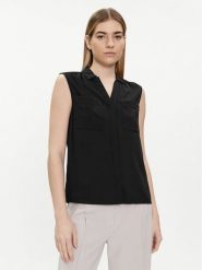 Calvin Klein Koszula K20K207031 Czarny Regular Fit. Czarne bluzki damskie Calvin Klein, bez wzorów, z syntetyku, bez kołnierzyka, bez ramiączek. Za 179.99 zł.