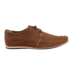 KOMODO Buty męskie mokasyny 875 lato camel wielokolorowe. Brązowe mokasyny męskie na lato, ze skóry, bez zapięcia. Za 377.80 zł.