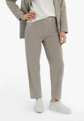 Materiałowe spodnie casual R-TERA. Szare spodnie materiałowe damskie Volcano, s, bez wzorów, z bawełny. Za 169.99 zł.