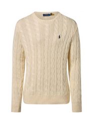 Polo Ralph Lauren Męski sweter z dzianiny Mężczyźni Bawełna biały jednolity, XL. Białe swetry przez głowę męskie Polo Ralph Lauren, m, bez wzorów, z bawełny, bez kołnierzyka. Za 839.95 zł.