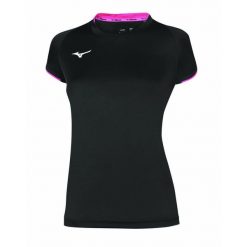 Jersey mizuno femme Core. Czarne koszulki sportowe damskie Mizuno, bez wzorów, z jersey, sportowe, bez kołnierzyka. Za 106.00 zł.