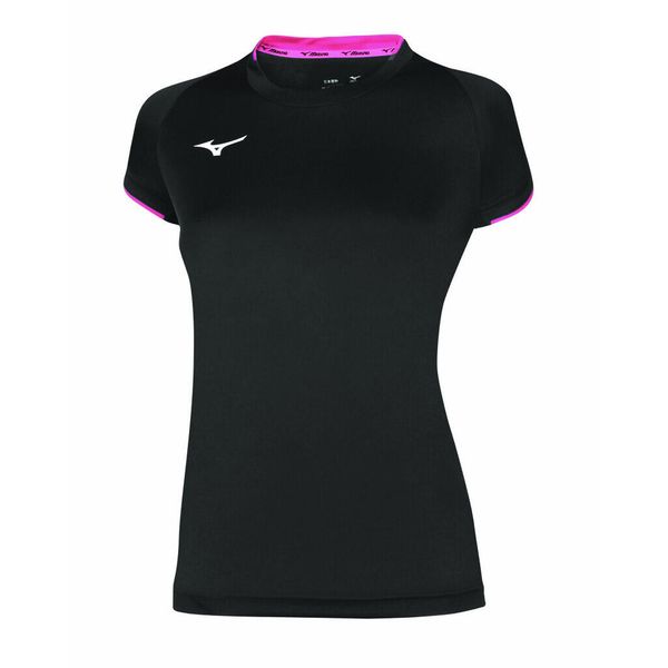 Jersey mizuno femme Core. Czarne koszulki sportowe damskie Mizuno, bez wzorów, z jersey, sportowe, bez kołnierzyka. Za 106.00 zł.