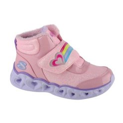 Buty zimowe dziewczęce, Skechers Heart Lights - Brilliant Rainbow. Czerwone buty zimowe dziewczęce Skechers, bez wzorów, z materiału, bez zapięcia. Za 249.99 zł.