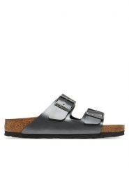 Birkenstock Klapki Arizona 1029224 Szary. Szare klapki damskie Birkenstock, bez wzorów, ze skóry, bez obcasa. Za 399.99 zł.