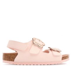 Sandały Birkenstock. Czerwone sandały dziewczęce Birkenstock, bez zapięcia. Za 369.99 zł.