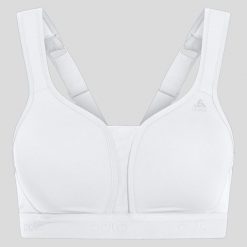 Soutien-Gorge de Sport Odlo High. Białe bluzy sportowe damskie Odlo, bez wzorów, bez kołnierzyka, bez ramiączek, na jogę i pilates. Za 220.55 zł.