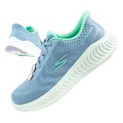 Buty Skechers Go Walk Now-Khloe Slip-Ins W 125643/BLGR niebieskie. Niebieskie obuwie sportowe damskie bez wzorów, z materiału. Za 553.48 zł.