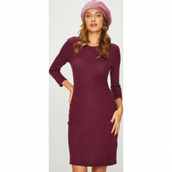 Answear - Sukienka. Brązowe sukienki damskie ANSWEAR, z dzianiny, casualowe, z okrągłym kołnierzem. Za 99.90 zł.