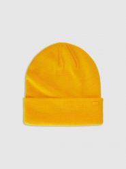 4F Czapka beanie uniseks - pomarańczowa Uniwersalny. Żółte czapki i kapelusze męskie 4f, na zimę, bez wzorów, z materiału. Za 39.99 zł.