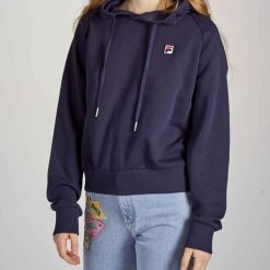 Damska bluza Fila WOEN FLORESHA hoody 687272-170. Niebieskie bluzy sportowe damskie Fila, xs, bez wzorów, z bawełny, z kapturem, do biegania. Za 183.44 zł.