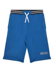 Guess Szorty sportowe L5GD12 KA6R4 Niebieski Oversize. Niebieskie szorty dla chłopców Guess, z aplikacjami, z bawełny, sportowe. Za 119.99 zł.
