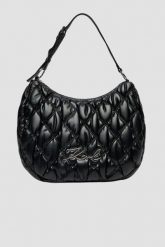 KARL LAGERFELD Czarna pikowana damska torebka Kuilt Hobo. Czarne torebki do ręki damskie KARL LAGERFELD, bez wzorów, eleganckie, pikowane, bez dodatków. W wyprzedaży za 549.99 zł.