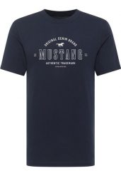 Męski T-Shirt Mustang Style Alex Dark Sapphire 1017999 4136. Niebieskie t-shirty męskie Mustang, m, bez wzorów, bez kołnierzyka. Za 79.99 zł.