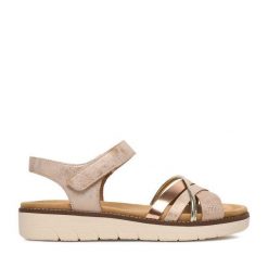 Sandały Remonte. Czerwone sandały damskie Remonte, bez wzorów, bez obcasa, na płaskiej podeszwie, bez zapięcia. Za 339.99 zł.