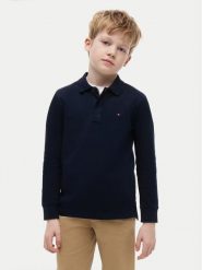 Tommy Hilfiger Polo KB0KB09664 Granatowy Regular Fit. Niebieskie t-shirty dla chłopców Tommy Hilfiger, bez wzorów, z bawełny, bez ramiączek. Za 249.99 zł.