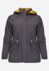 Szaro-Żółta Przejściowa Kurtka Dwustronna Parka z Pikowaniem i Kapturem Tidare. Szare kurtki damskie Born2be, l, bez wzorów, z jeansu. Za 99.99 zł.