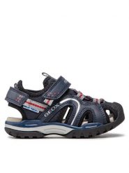 Geox Sandały J Borealis B. B J250RB 014ME C0735 M Granatowy. Niebieskie sandały chłopięce Geox, ze skóry, bez zapięcia. Za 169.99 zł.