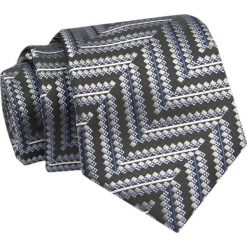 Krawat - ALTIES - Grafitowo Stalowy w Geometryczny Wzór. Szare krawaty i muchy Alties, bez wzorów, z tkaniny, eleganckie. Za 49.00 zł.