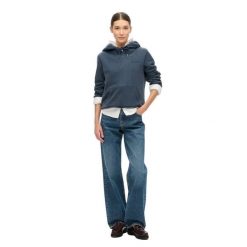 Damska bluza z kapturem z logo półszorowana Superdry Essential. Niebieskie bluzy damskie Superdry., l, bez wzorów, z kapturem. Za 379.75 zł.