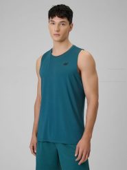 4F Koszulka treningowa regular szybkoschnąca męska - czerwona L. Czerwone koszulki sportowe męskie 4f, l, bez wzorów, bez kołnierzyka, bez ramiączek, do biegania. Za 69.99 zł.