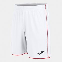 Spodenki do piłki nożnej dla chłopców Joma Liga. Białe szorty dla chłopców Joma, bez wzorów, z materiału. Za 54.94 zł.