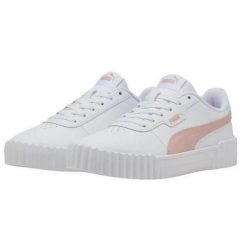 Trampki Damskie Skóra Carina 3.0. Białe obuwie sportowe damskie Puma, trekkingowe. Za 330.99 zł.