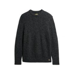 Sweter warkoczowy Superdry Jacob. Zielone swetry przez głowę męskie Superdry., na zimę, l, bez wzorów, ze splotem, bez kołnierzyka. Za 382.80 zł.