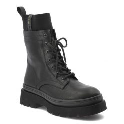 Czarne Botki Jeep Stylowe Glany Damskie. Czarne kozaki damskie Jeep, z materiału, bez obcasa. Za 379.00 zł.