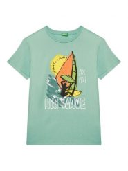 United Colors Of Benetton T-Shirt 3I1XC10P7 Zielony Regular Fit. Zielone t-shirty dla chłopców United Colors Of Benetton, bez wzorów, z bawełny, bez ramiączek. Za 39.99 zł.