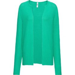 Sweter bez zapięcia bonprix zielony oceaniczny. Swetry damskie bonprix. Za 49.99 zł.