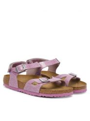 Birkenstock Sandały Rio As Kids 1031839 D Różowy. Czerwone sandały dziewczęce Birkenstock, ze skóry, bez zapięcia. Za 319.99 zł.