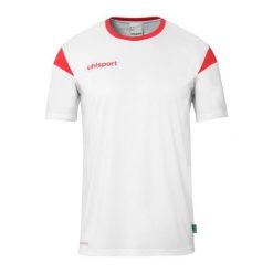 Koszulka Uhlsport Squad 27. Białe koszulki sportowe męskie Uhlsport, m, bez wzorów, bez kołnierzyka, bez ramiączek, do piłki nożnej. Za 122.50 zł.