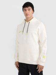 4F Bluza dresowa nierozpinana z kapturem męska - biała L. Białe bluzy męskie 4f, l, bez wzorów, z dresówki, z kapturem. Za 189.99 zł.