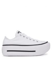 Converse Trampki Chuck Taylor All Star Lift Double Stack Platform A15491C Biały. Białe trampki i tenisówki damskie Converse, bez wzorów, z materiału, retro, bez zapięcia. Za 329.99 zł.