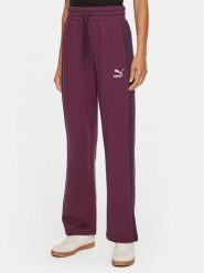 Puma Spodnie dresowe T7 High Waist Track 626798 44 Bordowy Regular Fit. Czerwone spodnie dresowe damskie Puma, m, bez wzorów, z bawełny. Za 239.99 zł.