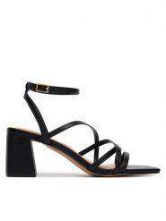 Aldo Sandały Esther 14039516 Czarny. Czarne sandały damskie Aldo, bez wzorów, ze skóry, bez obcasa, na słupku, bez zapięcia. Za 359.99 zł.