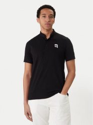 KARL LAGERFELD Polo 745022 562224 Czarny Regular Fit. Czarne koszulki polo męskie KARL LAGERFELD, m, bez wzorów, z bawełny, bez ramiączek. Za 429.99 zł.