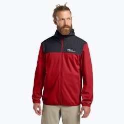 Kurtka softshell męska Jack Wolfskin Feldberg Hoody. Czerwone kurtki męskie Jack Wolfskin, m, bez wzorów, z softshellu, sportowe, bez kaptura. Za 409.99 zł.