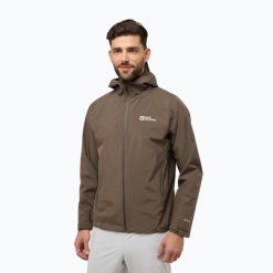 Kurtka przeciwdeszczowa męska Jack Wolfskin Prelight 2L Ins. Brązowe kurtki męskie Jack Wolfskin, l, bez wzorów, sportowe, bez kaptura. Za 879.99 zł.