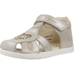 Sandały GEOX B SANDAL MACCHIA Złoty. Żółte sandały damskie Geox, bez wzorów, ze skóry, bez obcasa, bez zapięcia. Za 235.99 zł.