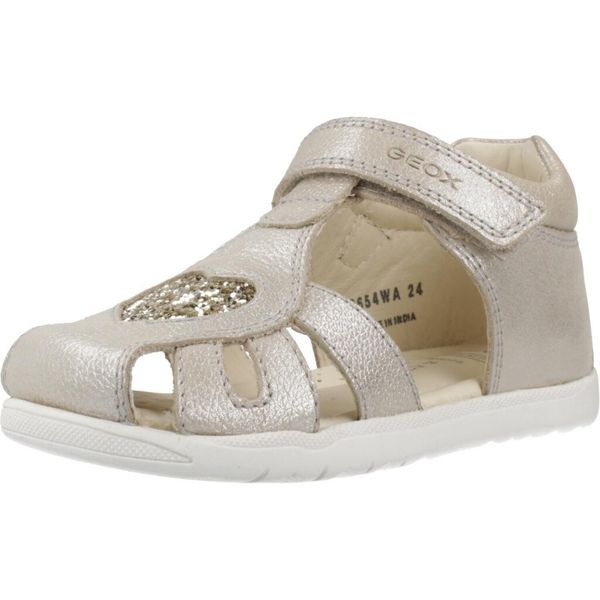 Sandały GEOX B SANDAL MACCHIA Złoty. Żółte sandały damskie Geox, bez wzorów, ze skóry, bez obcasa, bez zapięcia. Za 235.99 zł.
