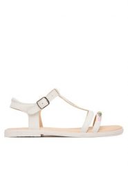 Geox Sandały Jr Sandal Karly J6535H 000BC C1000 D Biały. Białe sandały dziewczęce Geox, ze skóry, bez zapięcia. Za 299.99 zł.