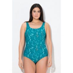 Damskie Kostium kąpielowy kwiaty bez miękkich miseczek okrągły dekolt. Zielone kostiumy jednoczęściowe damskie Ulla Popken, plus size, bez wzorów, z elastanu, sportowe, plus size. Za 199.99 zł.