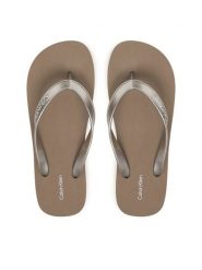 Calvin Klein Japonki Flatform Flip Flop Met Tpu HW0HW03120 Złoty. Żółte klapki damskie Calvin Klein, bez wzorów, z syntetyku, bez obcasa. Za 189.99 zł.