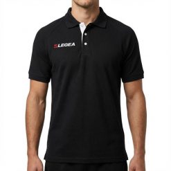 Męska Koszulka Polo Biegowa Poliester Czarny. Czarne koszulki polo męskie Legea, m, bez wzorów, z bawełny, bez kołnierzyka, bez ramiączek, do biegania. Za 44.00 zł.